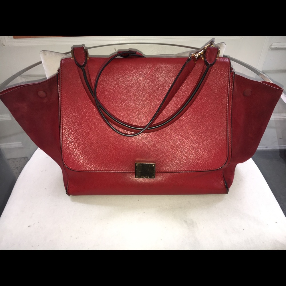 Red Céline Trapeze Bag